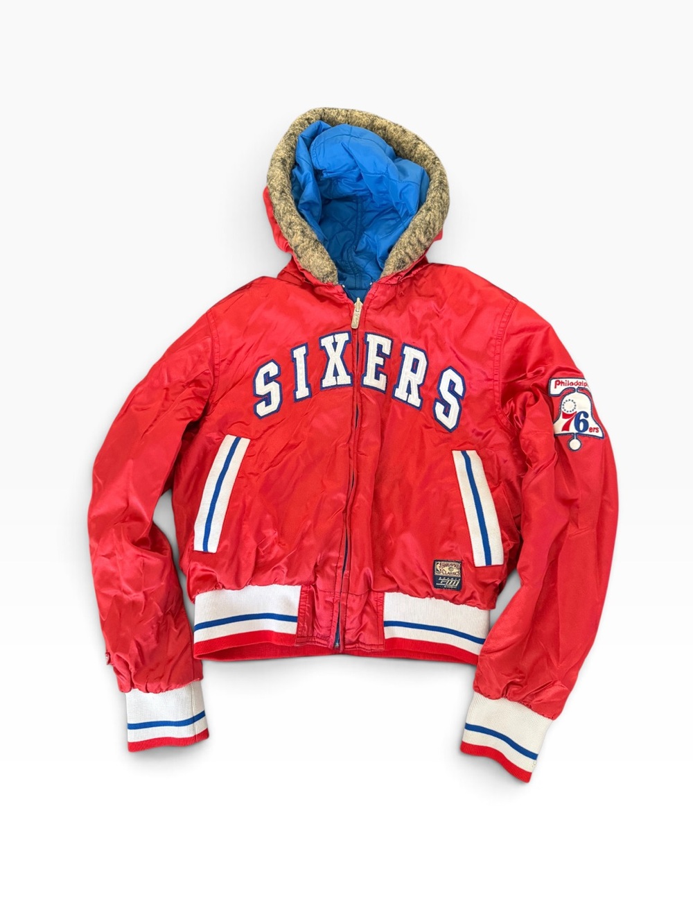 Vintage 90s Women’s G-III by Carl Banks 76ers NBA Reversible Bomber Jacket